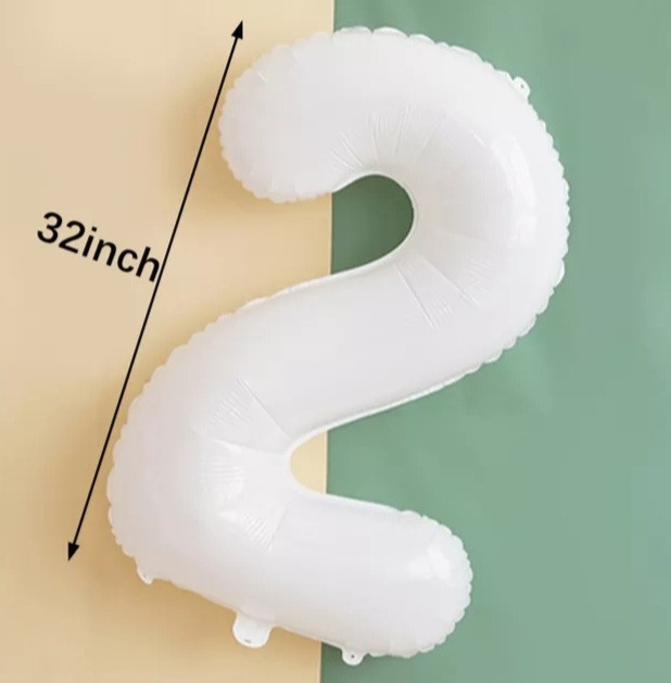 Шарик цифра 2 праздничная 32 дюйма белый Киев - изображение 2