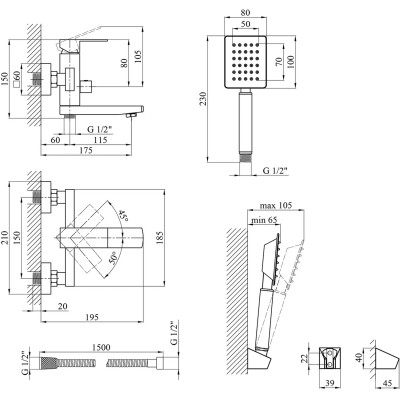 Смеситель Kroner Edelstahl Kubus-ESG010 + змішувач Edelstahl Kubus-ESG060 (CVS30150) Винница - изображение 6