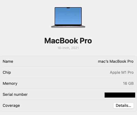 Ноутбук Apple MacBook Pro 16 2021 16-Core GPU M1 Pro 16Gb 512Gb Space Gray Киев