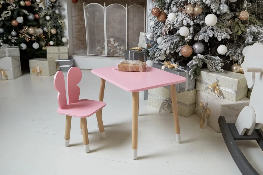 Дитячий прямокутний столик (Рожевий) та стільчик Метелик (Рожевий) Київ - фото 10