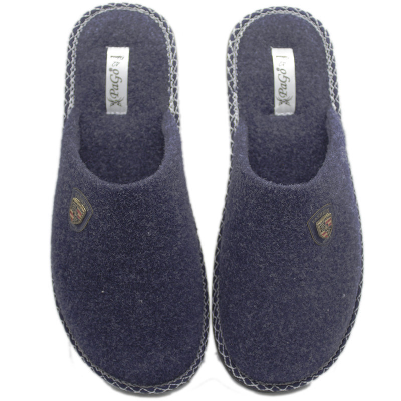 Хатні капці чоловічі кімнатні закриті PaGo синій повсть розмір Одеса - фото 4
