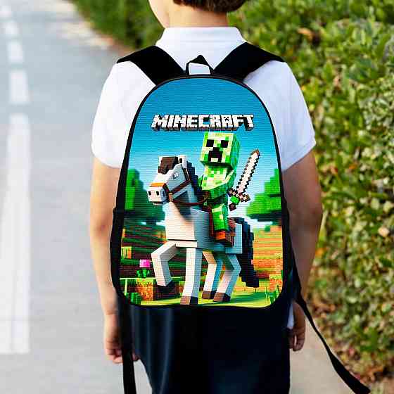 Рюкзак дитячий майнкрафт крипер на коні "Minecraft" 34х27см, міський ранець для хлопчика (00533) Київ
