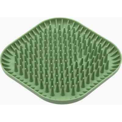 Универсальная посуда для животных Fiboo Fiboowl Spiky коврик для слизывания лакомства и еды, 19х19 см зеленый (FIB0235) Винница