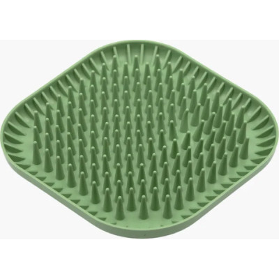 Універсальний посуд для тварин Fiboo Fiboowl Spiky килимок для злизування ласощів та їжі, 19х19 см зелений (FIB0235) Вінниця - фото 1