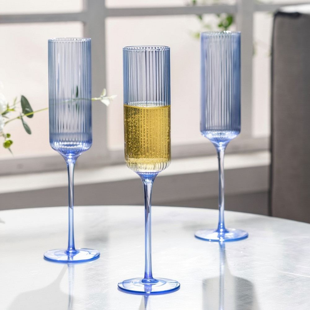 Бокал для шампанского и игристых вин 165 мл, 1 шт, многоразовый, пластиковый, прочный для вина и напитков прозрачно-синий Каменец-Подольский - изображение 9