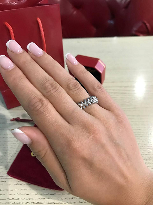 Cartier кольцо зубчики покрытие белым золотом / Картье кольцо с зубчиками белое Одесса - изображение 5