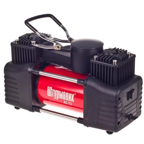 Компрессор Штурмовик AC-72, 150 psi, 25 Ампер, 90 л, 2 цилиндра, PU шланг 5 м с дефлятором и клеммами АКБ Харьков - изображение 1