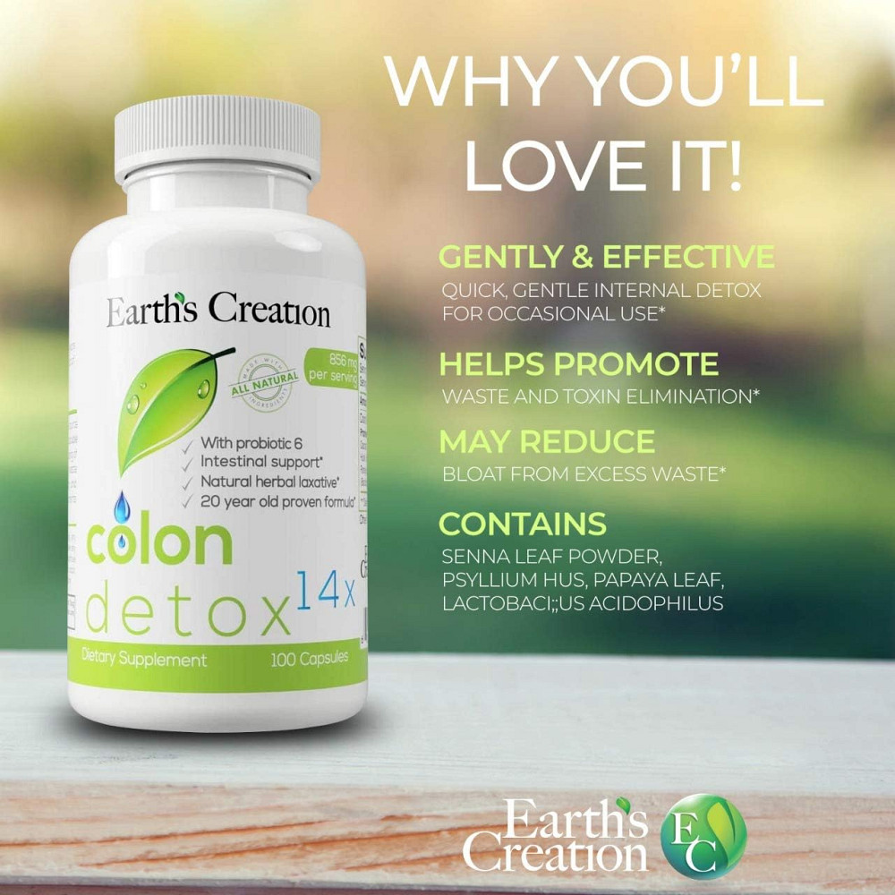 Комплекс для детоксикації та очищення кишечника Earth's Creation Colon Detox 14X 100 caps Луцьк - фото 3