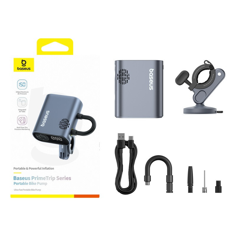 Автомобільний насос Baseus PrimeTrip Series Portable Bike Pump Cosmic Black Київ - фото 3