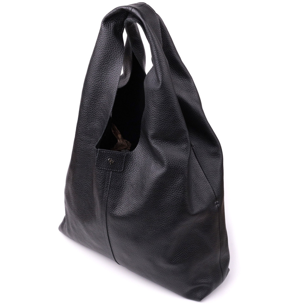 Жіночий шоппер 2 в 1 із натуральної шкіри GRANDE PELLE 22881 Чорний Київ - фото 1