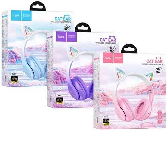 Бездротові накладні навушники HOCO W42 Cat ears BT headphones Cherry Blossom Київ