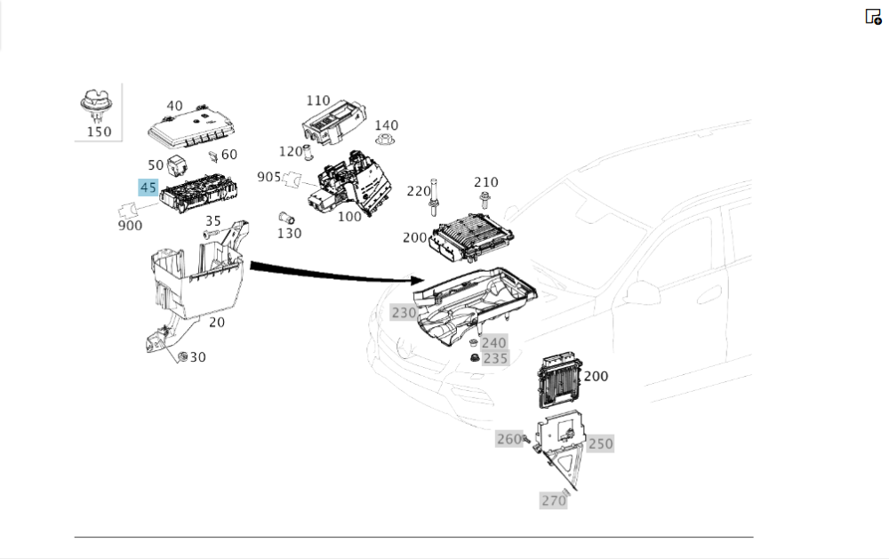 Mercedes-Benz  A1669068201 Блок запобіжників G-class W463 ML/GLE W166 GL/GLS X166 GLE Coupe C292 Одесса - изображение 2