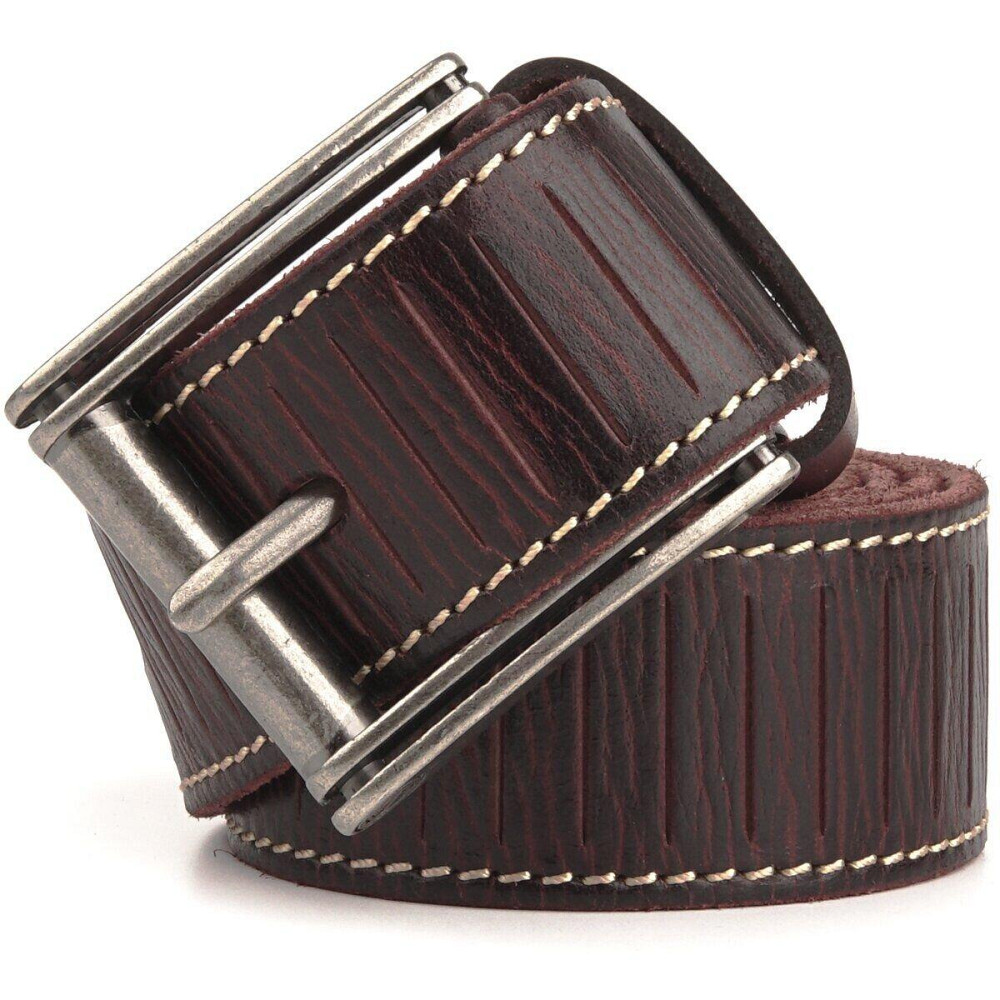 Ремень с тиснением Vintage 20129 Темно-коричневый Киев - изображение 1