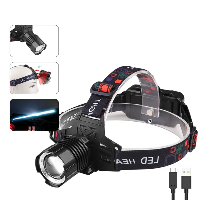 Налобный фонарь Bailong BL T116 TG: 2x18650, влагостойкий, 3 режима, зарядка USB, для охоты, туризма Одесса - изображение 1