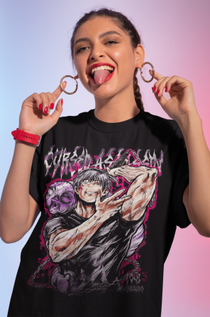 Футболка для мальчика аниме Магическая битва оверсайз (рост от 165 до 180 ) Черний AnimeJ0599m Днепр