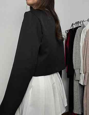 Жіночий базовий вкорочений піджак з підкладкою та плечиками турецька костюмка Одеса
