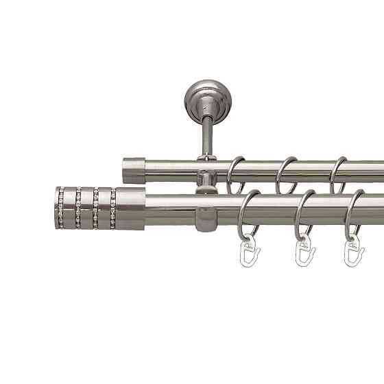 Карниз Orvit Барамелла металевий дворядний відкритий Нержавіюча Сталь 25\19 мм 160 см (7075435) Львів