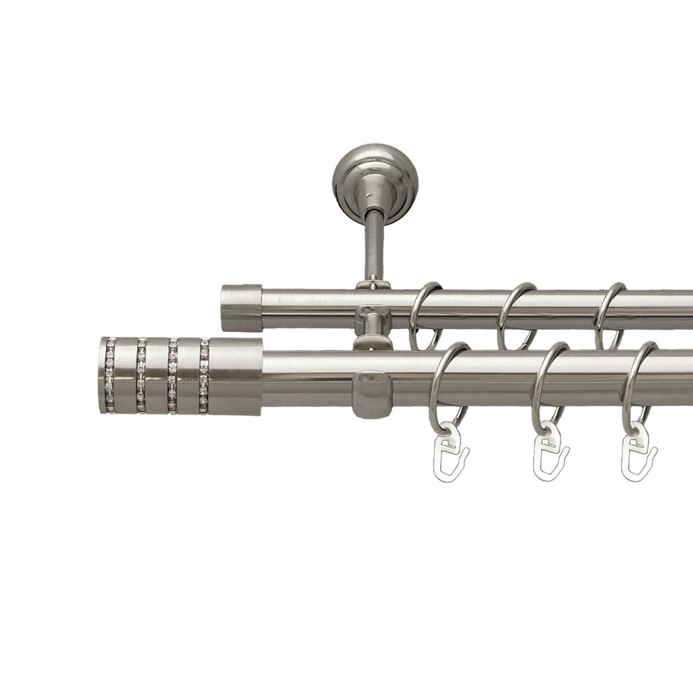 Карниз Orvit Барамелла металевий дворядний відкритий Нержавіюча Сталь 25\19 мм 160 см (7075435) Львів - фото 1