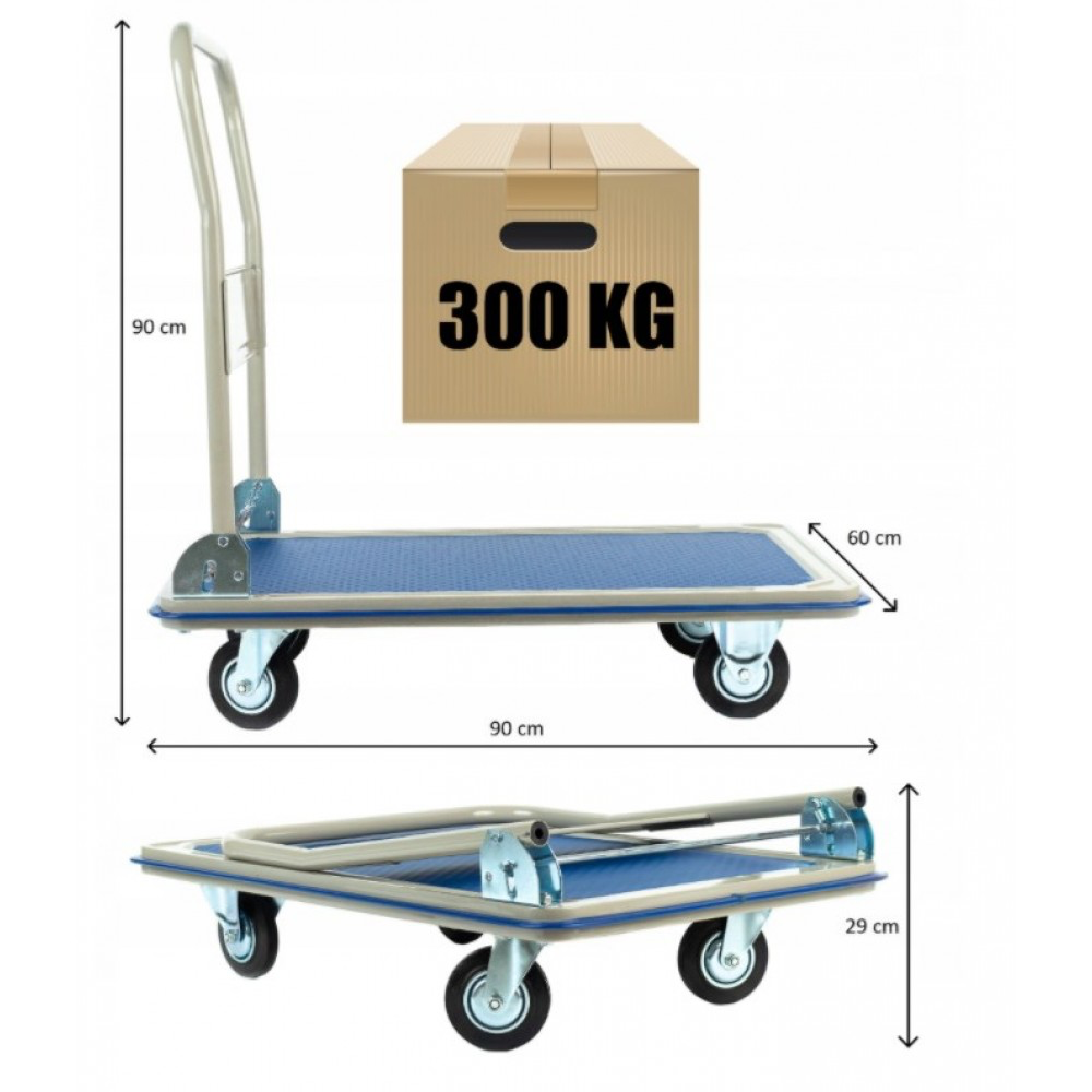 Тележка грузовая платформенная Siker PH300 до 300  кг, складная, металлическая Киев - изображение 1
