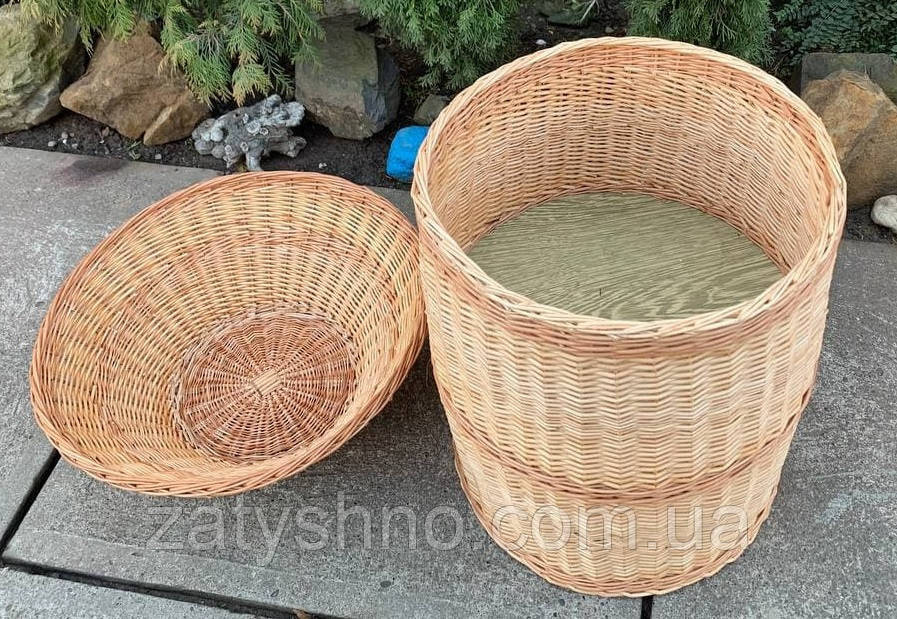 Корзина высокая с крышкой-корзинкой плетеная Киев - изображение 8