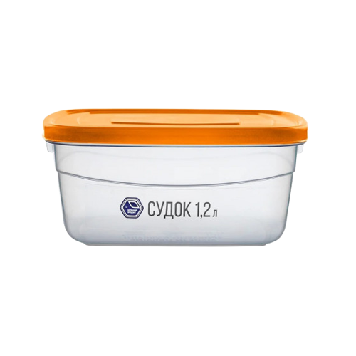 Контейнер універсальний 1,2л прозорий/помаранч Народний продукт Житомир - фото 1
