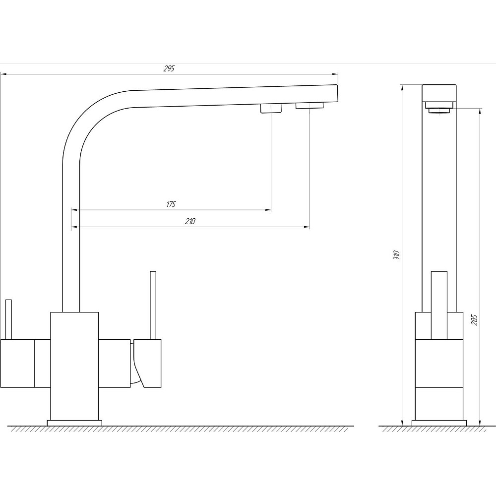 Змішувач для кухні під осмос Globus Lux LAZER GLLR-0111-9-BRONZE Луцк - изображение 5