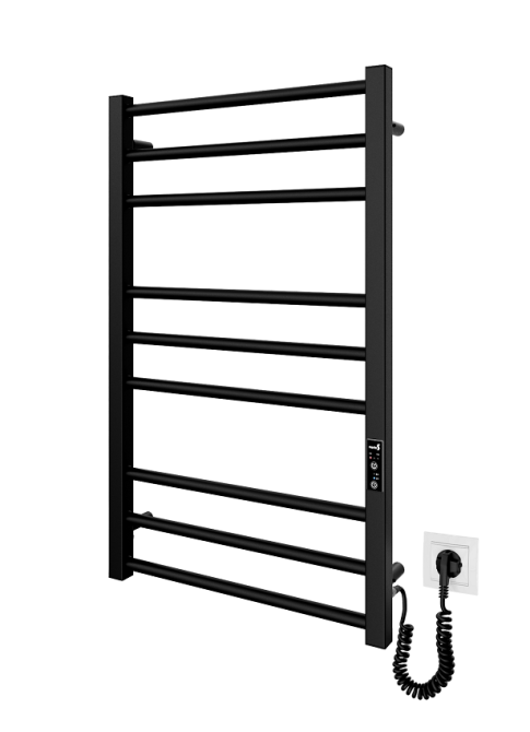 Электрический полотенцесушитель Mario Премиум Классик-I 800x500/80 TR К черный мат Киев - изображение 1