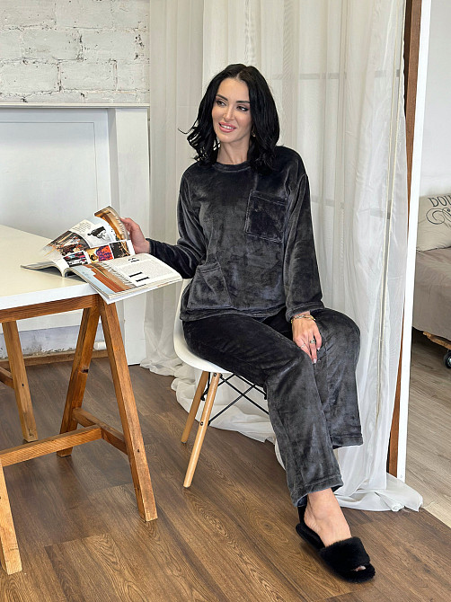 Махровый костюм с декоративными карманами Luci 46-48, Графит Киев - изображение 4