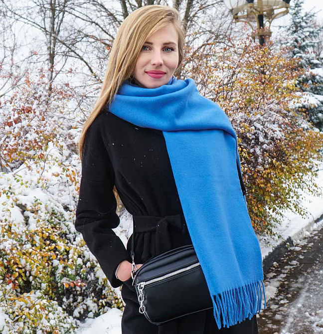 Шарф женский кашемировый 50х200 SAFALANO голубой Сумы - изображение 8