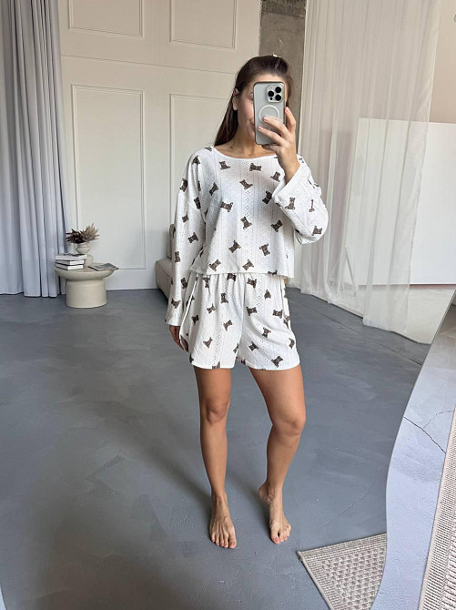 Женский домашний комплект двойка с мишками коттон 44/46 Одесса - изображение 4