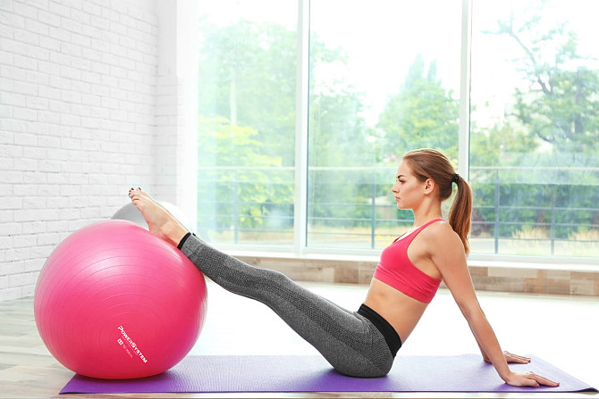 М'яч для фітнесу (фітбол) Power System PS-4018 Ø85 cm PRO Gymball Pink Кам'янське - фото 9