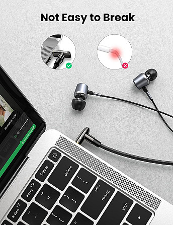 Аудіо кабель AUX 3.5mm jack UGreen з кутовим L-подібним штекером AV188 20494 (Чорний, 1м) Николаев - изображение 7