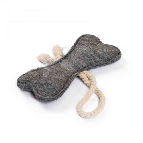 Игрушка Природа «Косточка большая» для собак, серая, 15х16х7 см Винница