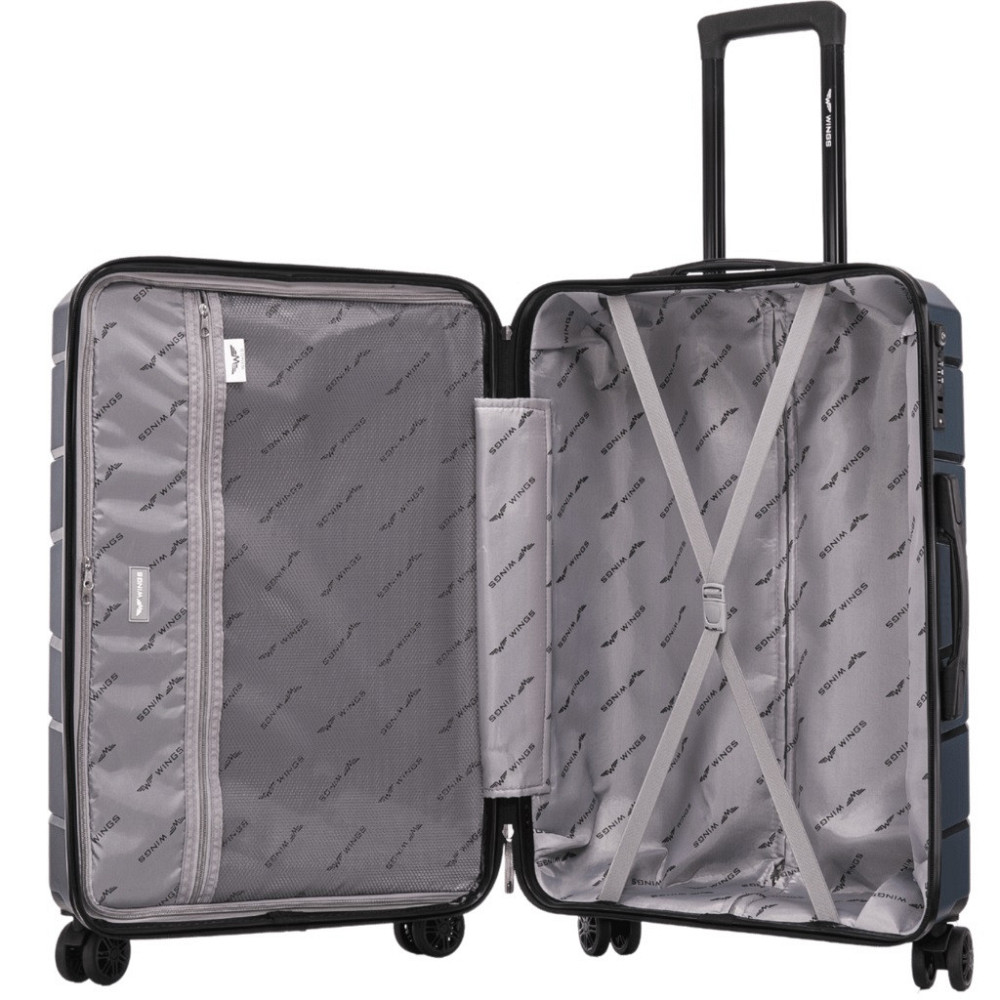 Чемодан полипропиленовый WINGS PP06 большой 78 см темно-синий Киев - изображение 9