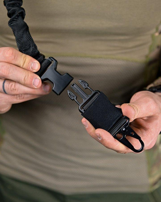 Двоточковий збройовий ремінь чорний ПП7605 Одеса - фото 3