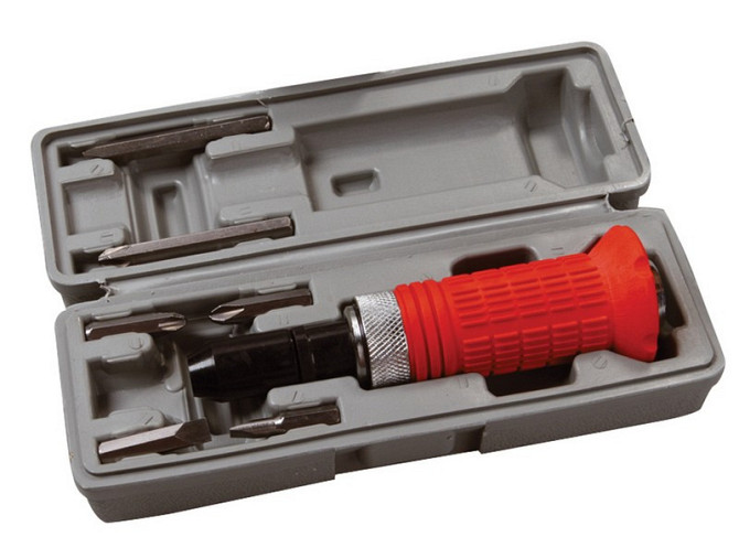 Викрутка ударно-поворотна MASTERTOOL TPR накладка з насадками 6 шт в кейсі 40-0150 Полтава - photo 1
