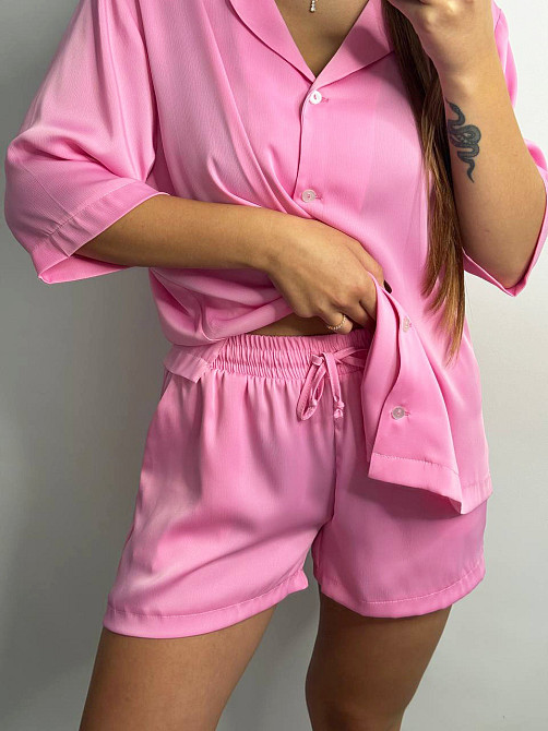 Жіночий костюм-двійка із сатину Барбі XS-S Харків - фото 3