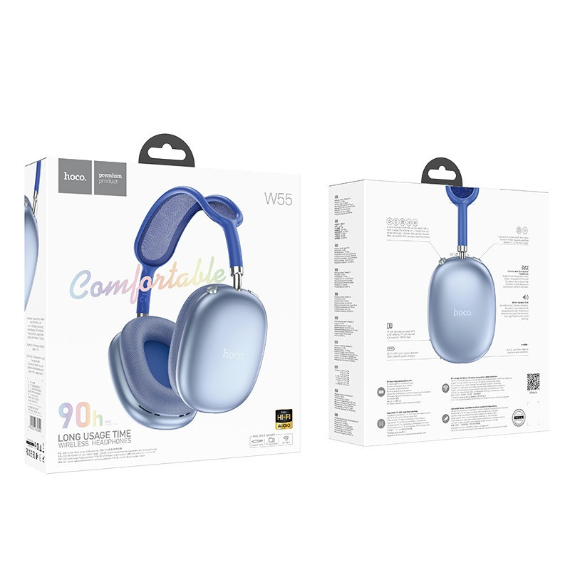 Беспроводные наушники HOCO W55 Pleasing BT headphones Sky Blue Одесса - изображение 2