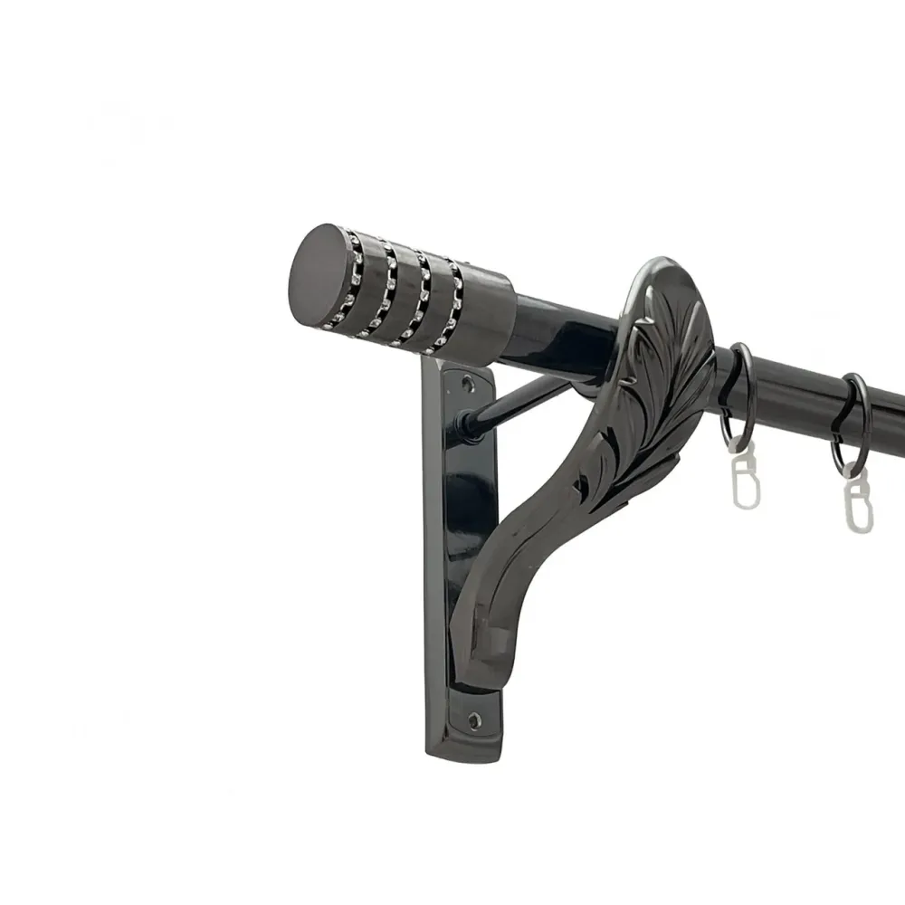 Карниз Orvit Барамелла металевий однорядний ретро гладка труба кільце металеве Онікс 25 мм 300 см (00-00021426) Львів - фото 1