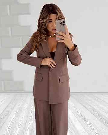 Женский стильный классический костюм двойка, костюмка Бежевий, 42/44 Одесса