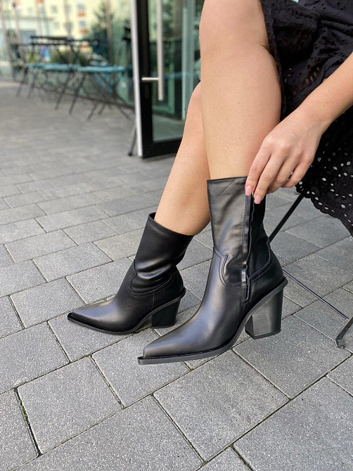 Nikos Черевики жіночі Niko`s 2478 чорні (весна-осінь, шкіра натуральна) (5644) 38 Коломия - фото 1