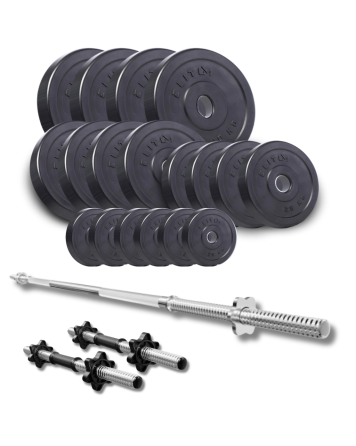 Набор Elitum Titan 89 кг штанга и гантели для силовых тренировок комплект для дома и спортзала Киев