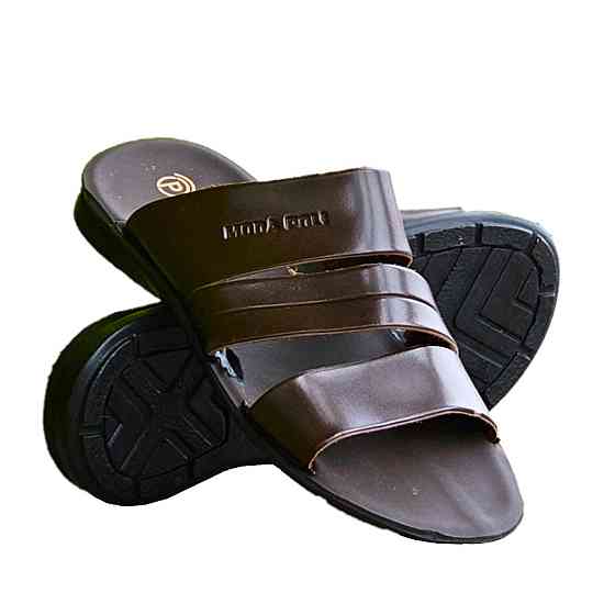 Мужские Шлёпанцы Тапочки Сланцы Коричневые Кожаные (размеры: 41,42,43,44,45) Днепр