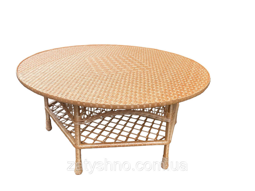 Стіл плетений круглий великий із лози Київ - фото 4