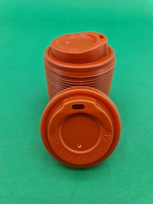 Кришка для склянки паперовий Ф75 (гар) помаранчева Маестро (50 шт) Харків - фото 4