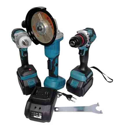 Набір інструментів 3 в 1 9713, шурупокрут, гайковерт, кутова шліфмашина Вінниця