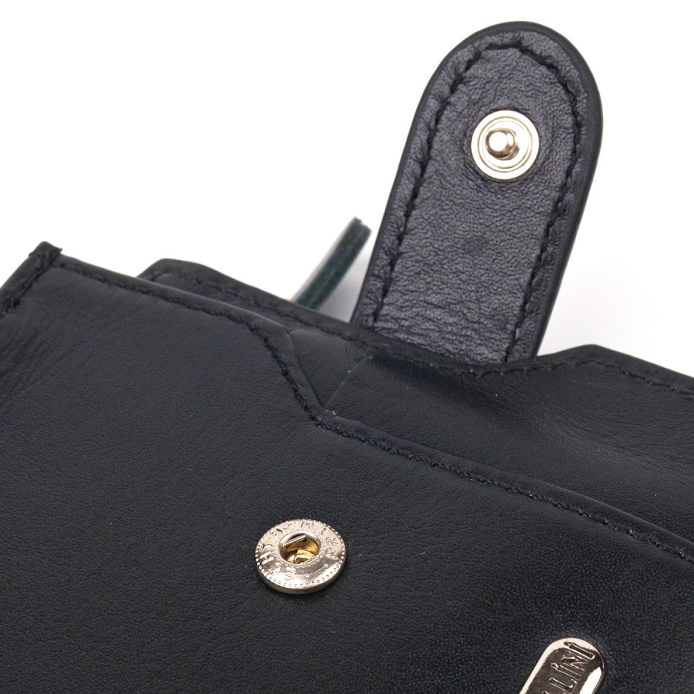 Стильний чоловічий горизонтальний гаманець із натуральної гладкої шкіри Чорний (CANPELLINI) Київ - фото 7