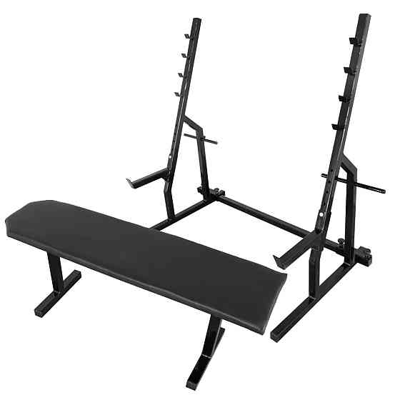 Скамья горизонтальная для жима + Стойки со страховкой 40 на 40 мм. Киев