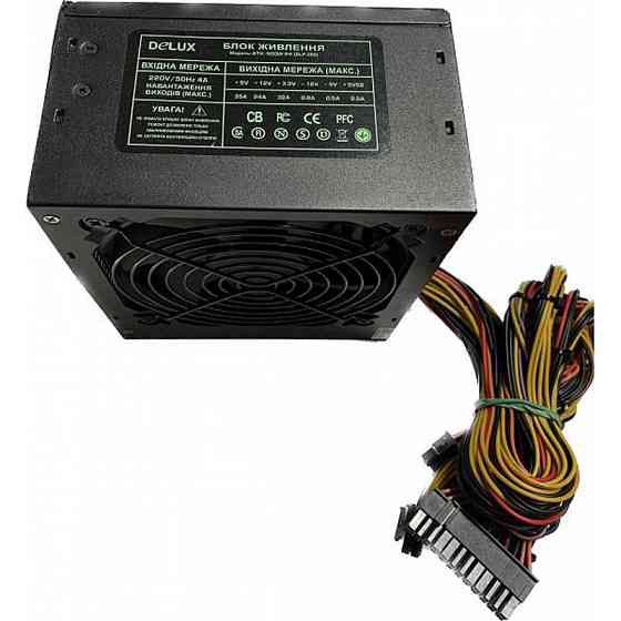Блок живлення Delux DLP-35D Black 500 W 12Fan bulk Чорний Харьков