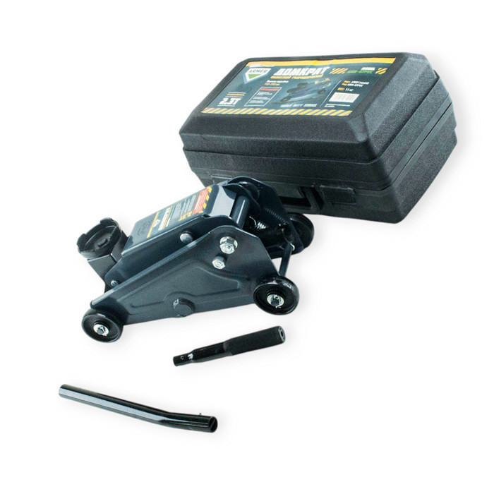 Домкрат гідравлічний підкатний 2,3 т, 140-390 мм, 11 кг (футляр) укорочений корпус Мукачево - фото 1